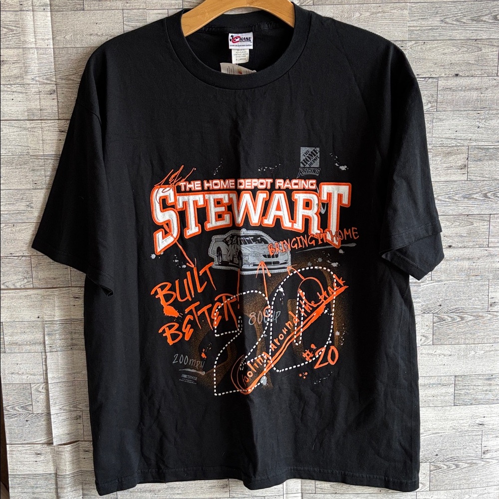 Tony Stewart 2004 NASCAR Men’s XL‎ Black Shirt Home Depot Built Better Vintage